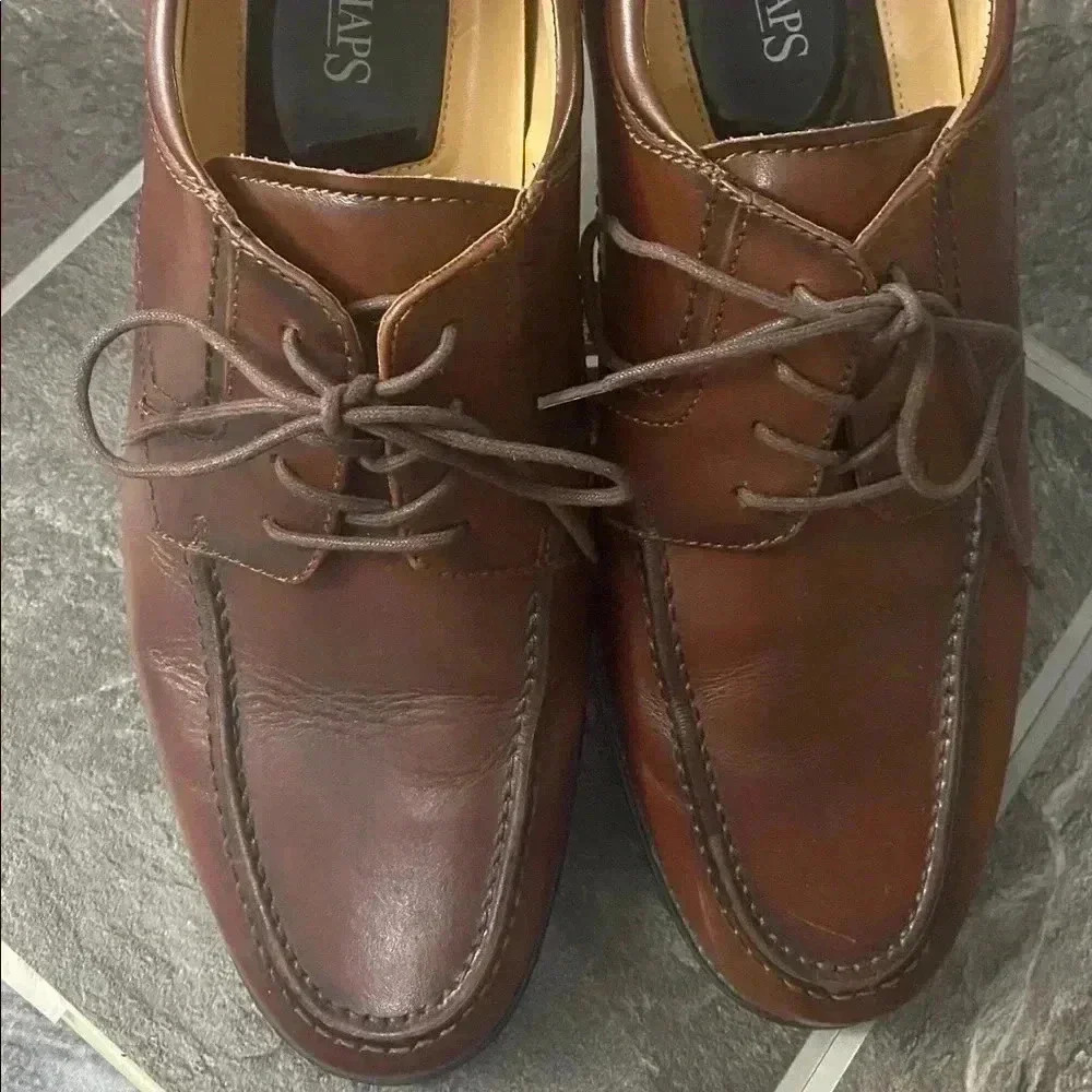 Chaps Brown Oxford Dress Shoes 11M - Picture 4 of 8